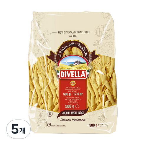 디벨라 푸질리 아벨리네시 파스타, 500g, 5개