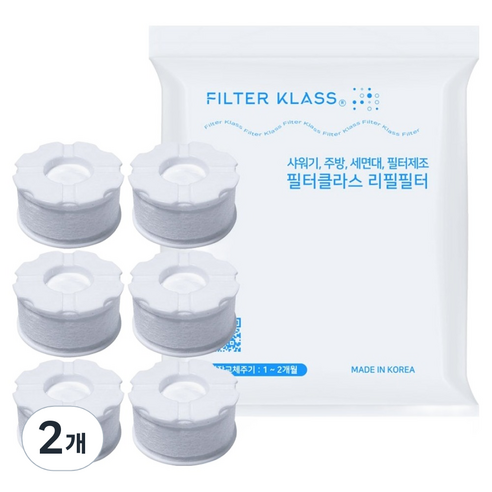 필터클래스 바디럽 퓨어썸 호환 베이직 세면대 필터 6p, 2개, 무향