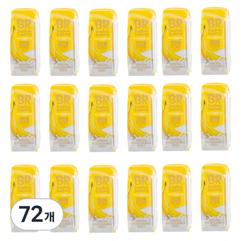 배스킨라빈스 바나나 쥬빌레 우유, 72개, 240ml