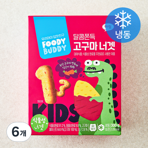 푸디버디 달콤쫀득 고구마너겟 (냉동), 300g, 6개