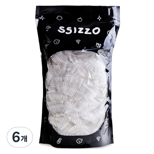 씨조 클리어 실드 일회용 헤어 캡 100p, 투명, 6개