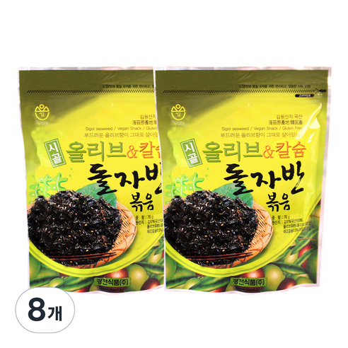 시골 올리브 & 칼슘 돌자반 김, 70g, 8개