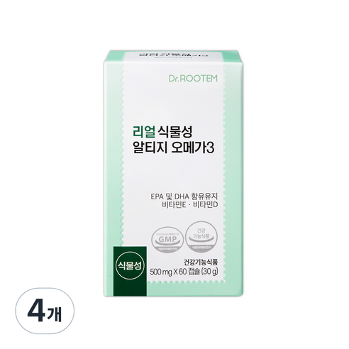 닥터루템 리얼 식물성 알티지 오메가3 1박스 30g, 60정, 4개