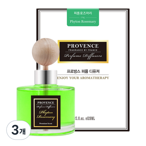 더허브샵 프로방스 퍼퓸 차량용 디퓨저, 피톤 로즈마리향, 120ml, 3개