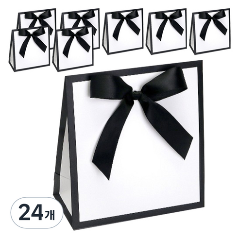 인디케이 라인화이트 리본 상자 소, 화이트, 24개