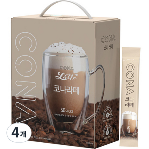 CONA 라떼 로스트 원두커피믹스, 13.5g, 50개입, 4개