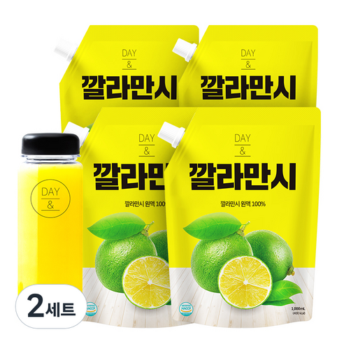데이앤 황토농원 깔라만시 원액 1L x 4p + 보틀, 4L, 2세트
