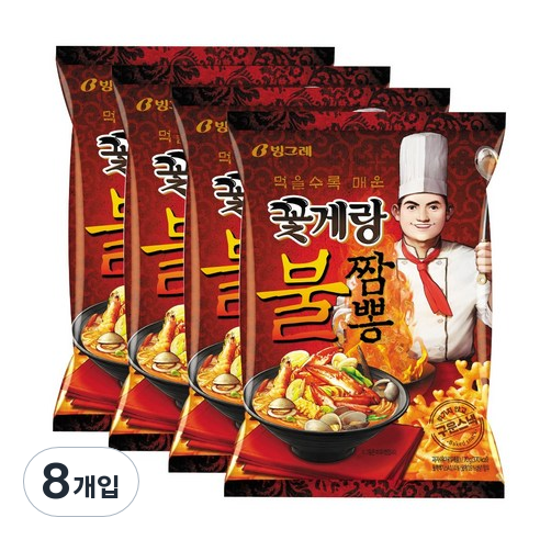 빙그레 꽃게랑 불짬뽕, 70g, 8개입
