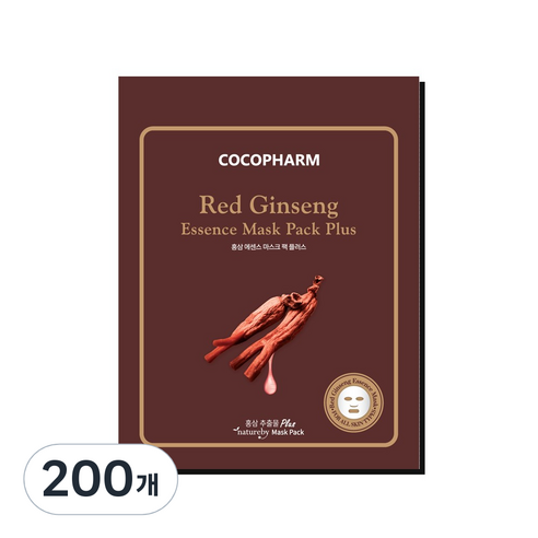 COCOPHARM 에센스 마스크팩 플러스 홍삼 25g, 200개, 1개입