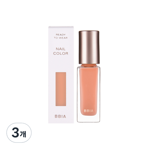 삐아 레디 투 웨어 네일 컬러 매니큐어 7ml, NS03 누드 피치, 3개