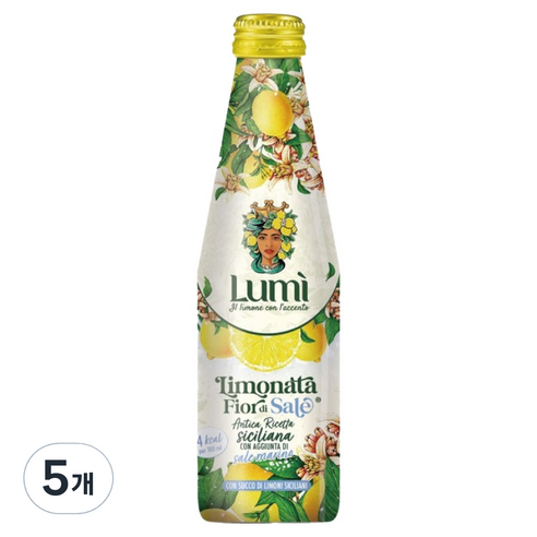 LUMI 플뢰르 드 셀 레모네이드, 5개, 250ml