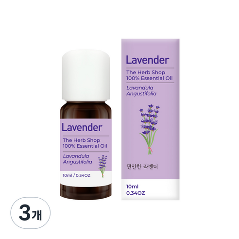 더허브샵 블렌딩 에센셜 오일 라벤더, 10ml, 3개