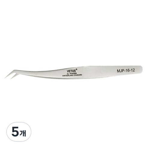비투스 속눈썹 핀셋 MJP-16-12, 혼합색상, 5개