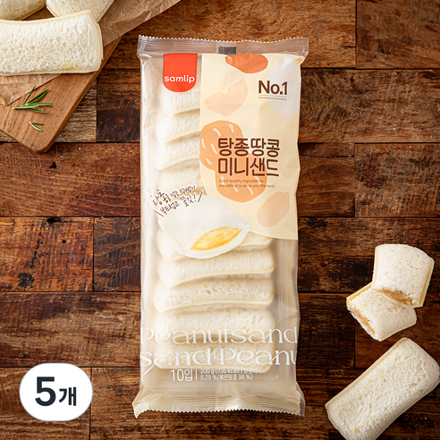 삼립 탕종 땅콩 미니샌드, 200g, 5개