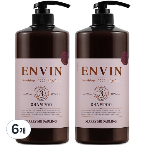 앙방 약산성 퍼퓸 두피샴푸 메리미달링, 1000ml, 6개