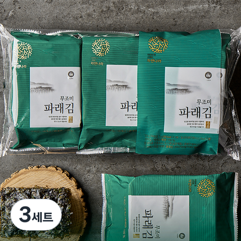자연나라 무조미 파래 도시락김 5g 3p + 간장 6g 3p 세트, 3세트