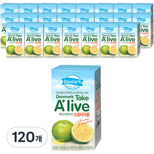 덴마크 테이크 얼라이브 스위티자몽 음료, 120ml, 120개