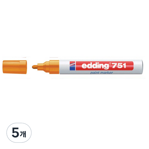 에딩e-751 페인트마카 6, 주황, 5개