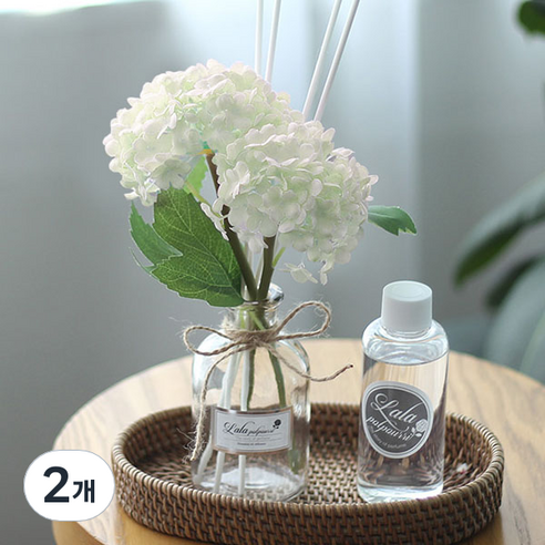 벚꽃수국 플라워 디퓨저 병 + 용액 100ml + 화이트수국 + 스틱 4p + 선물박스 세트, 6. 라벤더, 2개
