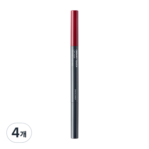 더페이스샵 크리미 터치 립라이너 0.2g, RD02 스카치레드, 4개