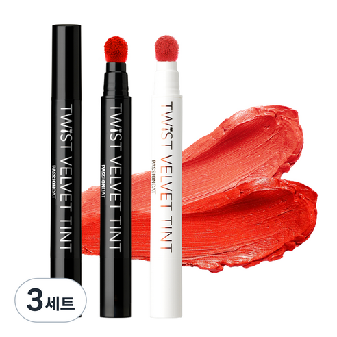 패션캣 트위스트 벨벳 립 틴트 세트 3.5g, 트루썬셋 , 피치 블로썸, 3세트, 7g