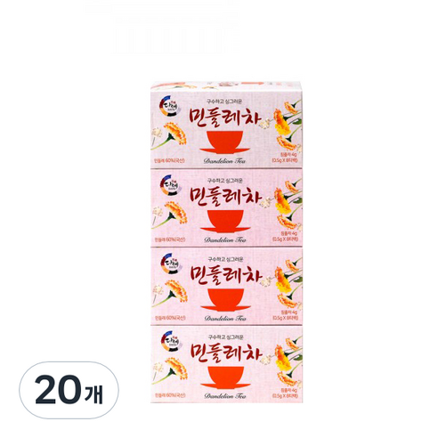 다예 사각티백 민들레차, 500mg, 8개입, 20개