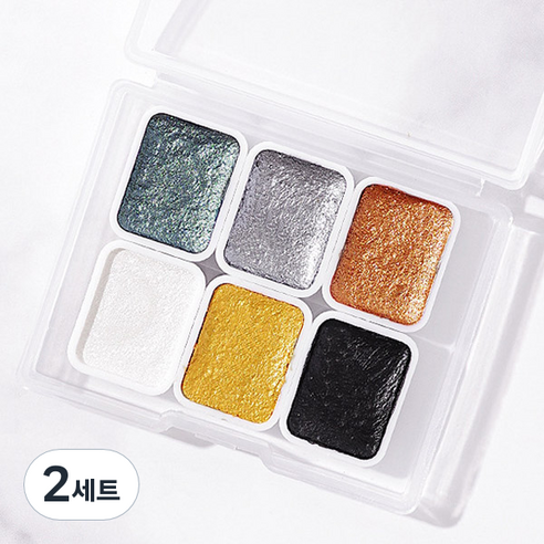 수채화 네일 물감 6종 세트, KN-A4037, 2세트
