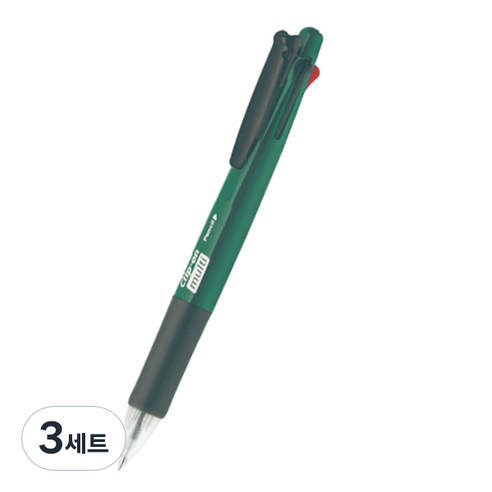 제브라 클립온 멀티 네온 4색 볼펜 0.7mm + 0.5mm 샤프 세트, 네온그린, 3세트