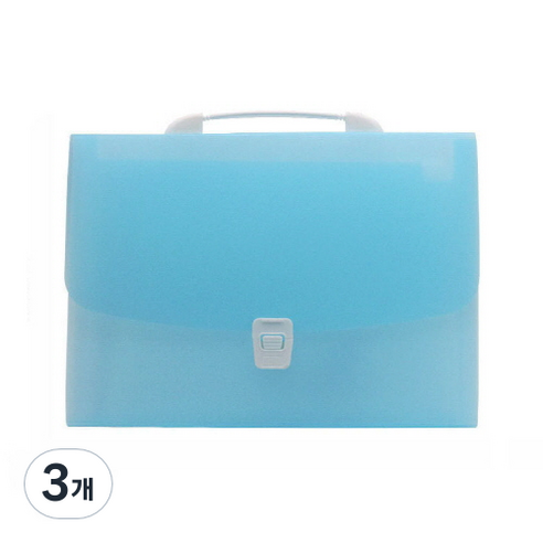 심플정리 아코디언파일 7칸 A4, 하늘, 3개
