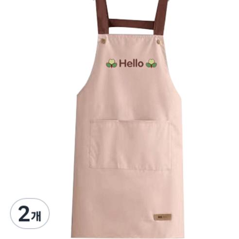 헬로젬 헬로 포켓 H형 앞치마, 인디핑크, 2개
