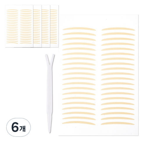 더분 깃털 누드 단면 쌍꺼풀 테이프 200p, A TYPE, 6개