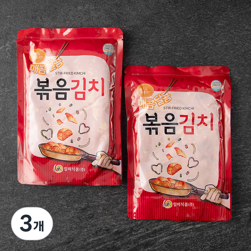 일미식품 매콤달콤 미니 볶음김치, 1kg, 3개