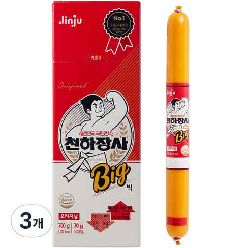 진주햄 천하장사 오리지날 소시지, 700g, 3개