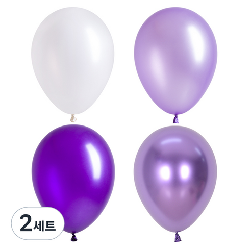 셈퍼텍스 풍선 30cm 30p 세트, 펄화이트, 펄라일락, 펄바이올렛, 리플렉스 바이올렛, 2세트