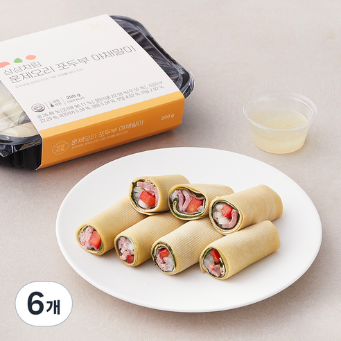상상차림 훈제오리 포두부 야채말이, 200g, 6개