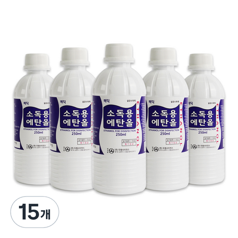 메딕 소독용 에탄올, 15개, 250ml