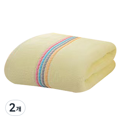원이네 채색 4선 바스타월 380g 면사, 옐로우, 2개