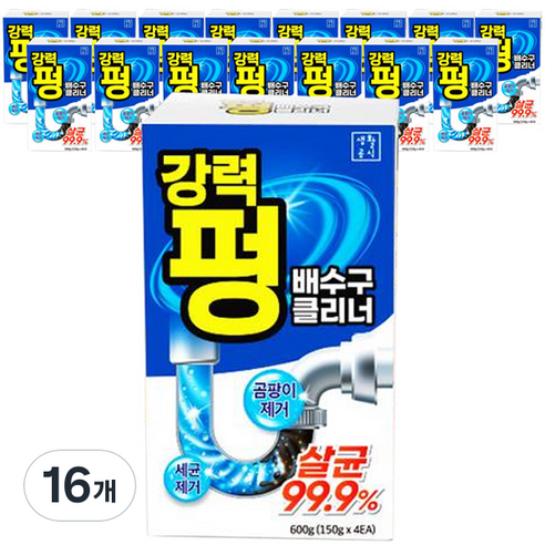 생활공식 강력 펑 배수구 클리너 4p, 600g, 16개