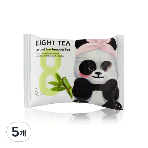 비오엠 에잇티 립앤아이 리무버패드 클렌징 시트, 55g, 5개