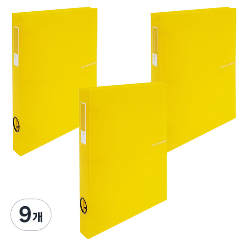에코청운 투명칼라칩 D링 바인더 3공 3cm A4, 노랑, 9개