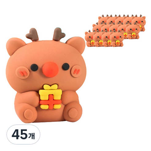 마켓감성 실리콘 캐릭터 연필깎이 루돌프, 45개