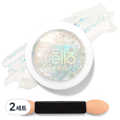 젤로젤로 젤네일 아트 엣지빔 미러 파우더 글리터 + 브러쉬 세트, 2세트, JP10 갤럭시(글리터)