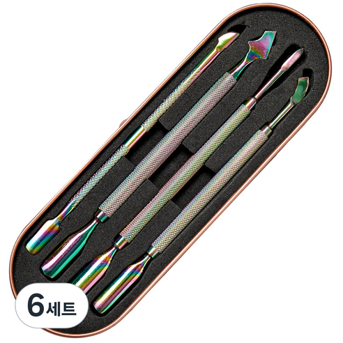 메이브라운 고급 네일케어 네일푸셔 4종 세트, 혼합색상, 6세트