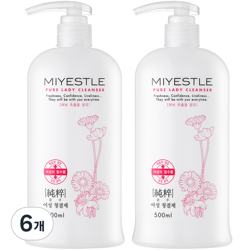동성제약 미에뜰 순수 약산성 여성청결제, 500ml, 6개