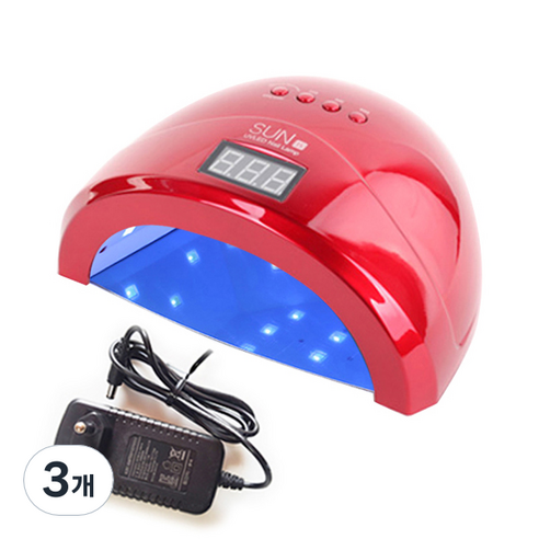 SUN1 LED/UV 젤네일 램프 48W, 레드, 3개