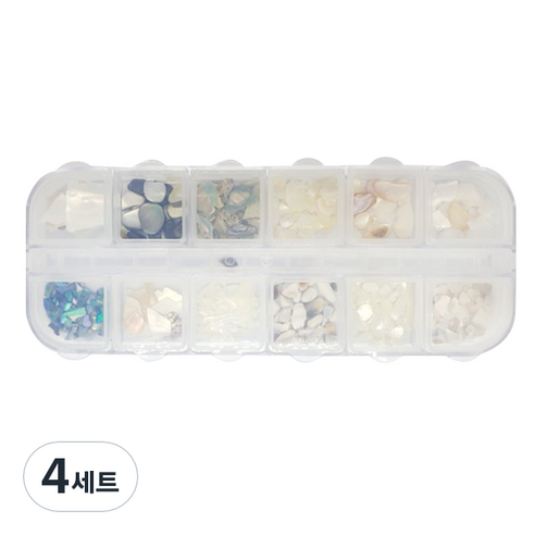 고고블랑 자개 조약돌 네일 글리터12종 세트, 혼합색상, 4세트