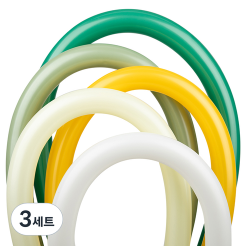 셈퍼텍스 요술풍선 5종 x 8p 세트 260s, 화이트, 파스텔메이트옐로우, 허니옐로우, 유칼립투스, 포레스트그린, 3세트