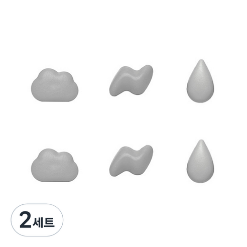 소프트홀릭 날씨 다용도 자석 3종 x 2p 세트, 그레이, 2세트