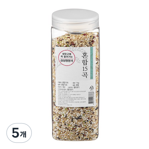 월그그린 싱싱영양통 혼합 15곡, 1kg, 5개