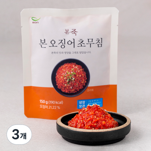 본죽 오징어 초무침, 150g, 3개